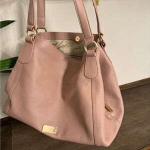 Paul Costelloe mauve pink genuine leather large Hobo bag